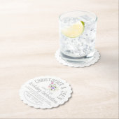 Dessous-de-verre En Papier Billet Invitation de la fête du mariage (En situation)