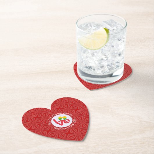 Dessous-de-verre En Papier Birmanie Myanmar Red LOVE Drapeau Personnalisé (En situation)