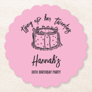 Dessous-de-verre En Papier Black Bow Tying Up Her Twenties 30th Birthday