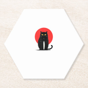 Dessous-de-verre En Papier Black Cat Meurtre série tueur Halloween Graphisme