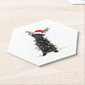 Dessous-de-verre En Papier Black Lab Labrador Christmas Tree Light Pyjama Chi (Incliné)