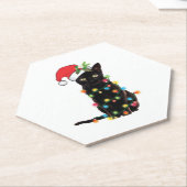 Dessous-de-verre En Papier Black Santa Cat Tangled Up (Incliné)