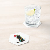 Dessous-de-verre En Papier Black Santa Cat Tangled Up (En situation)