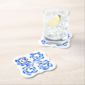 Dessous-de-verre En Papier Bleu Méditerranée (En situation)