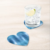 Dessous-de-verre En Papier Bleu métallique Aqua (En situation)