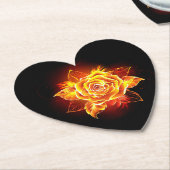 Dessous-de-verre En Papier Blooming Fire Rose (Incliné)