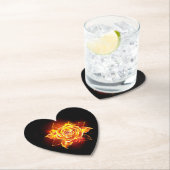 Dessous-de-verre En Papier Blooming Fire Rose (En situation)