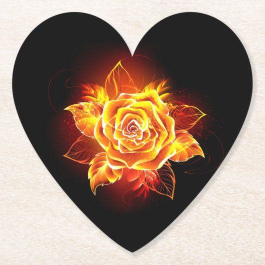 Dessous-de-verre En Papier Blooming Fire Rose (Devant)