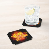 Dessous-de-verre En Papier Blooming Fire Rose (En situation)