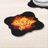 Dessous-de-verre En Papier Blooming Fire Rose (Incliné)