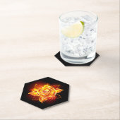 Dessous-de-verre En Papier Blooming Fire Rose (En situation)