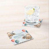 Dessous-de-verre En Papier Blue Balloon Hedgehogs Celebration (En situation)