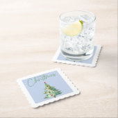 Dessous-de-verre En Papier Blue Coloured Christmas Themed Coaster (En situation)