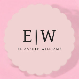 Dessous-de-verre En Papier Blush Dusty rose moderne Script Girl Monogramme No