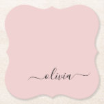 Dessous-de-verre En Papier Blush Dusty rose moderne Script Girl Monogramme No<br><div class="desc">Blush Dusty Rose Simple Script Monogramme Nom Dessous de verre papier. Cela fait le cadeau parfait de remise de diplômes,  anniversaire,  mariage,  douche nuptiale,  anniversaire,  baby shower ou bachelorette pour quelqu'un qui aime le luxe glam et les styles chic.</div>