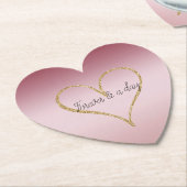 Dessous-de-verre En Papier Blush Pink Ombre Parties scintillant Gold Love For (Incliné)
