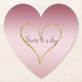 Dessous-de-verre En Papier Blush Pink Ombre Parties scintillant Gold Love For (Devant)