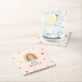 Dessous-de-verre En Papier Boho Un premier anniversaire arc-en-ciel (En situation)