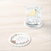 Dessous-de-verre En Papier Boho Winter Greenery Red Floral 21e anniversaire (En situation)