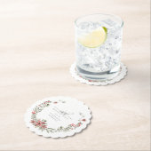 Dessous-de-verre En Papier Boho Winter Greenery Red Floral 40e anniversaire (En situation)