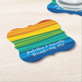 Dessous-de-verre En Papier Boire Coasters lgbtq rainbow flag lesbienne gay bi (Incliné)