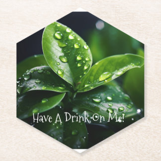 DESSOUS-DE-VERRE EN PAPIER BOIRE UN VERT SUR MOI DESSOUS DE VERRE FEUILLES VE