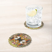 Dessous-de-verre En Papier Bois rustique Main dessinée Drôle Drôle Dessin Car (En situation)