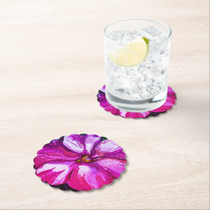 Dessous-de-verre En Papier Boisson à fleurs violet rose Balsam