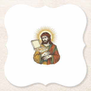 Dessous-de-verre En Papier Boîte de pizza vide Jésus Frigo Trahison Humour al
