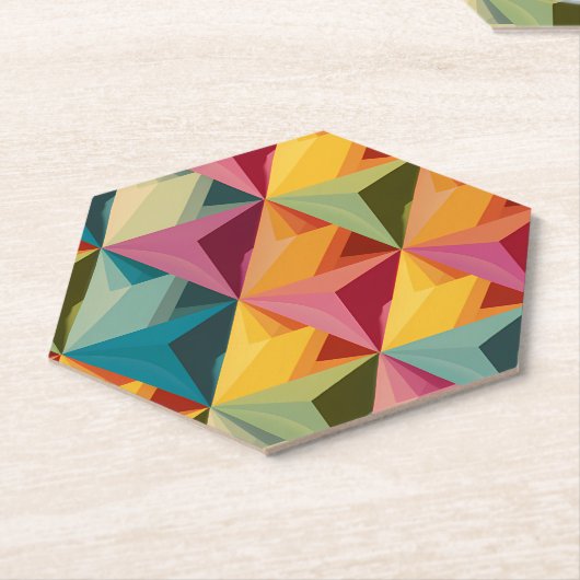 Dessous-de-verre En Papier Bold Geometric Triangle Pattern  (Incliné)