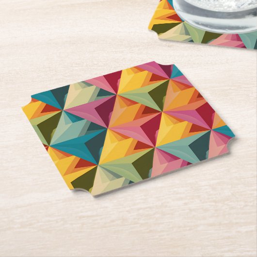 Dessous-de-verre En Papier Bold Geometric Triangle Pattern  (Incliné)