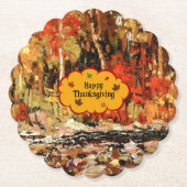 Dessous-de-verre En Papier Bon thanksgiving, Couleurs de Mug d'automne (Devant)