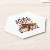 Dessous-de-verre En Papier Bonjour Citrouille Automne automne (Incliné)