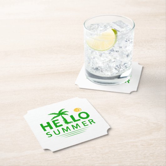 Dessous-de-verre En Papier Bonjour été (En situation)