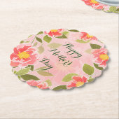 Dessous-de-verre En Papier Bonne fête des mères, rose pastel, (Incliné)