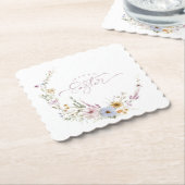 Dessous-de-verre En Papier Bonne Fleur de Pâques Wreath (Incliné)