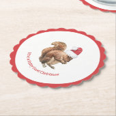 Dessous-de-verre En Papier Bonne NOMBRE Vacances d'écureuil de Noël (Incliné)