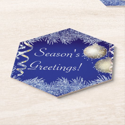 Dessous-de-verre En Papier Bonnes Fêtes Noël Parties scintillant Noël (Incliné)