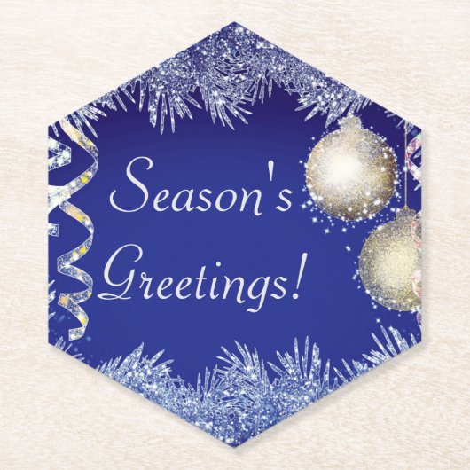 Dessous-de-verre En Papier Bonnes Fêtes Noël Parties scintillant Noël (Devant)