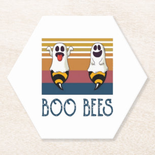 Dessous-de-verre En Papier Boo Bees Couple Ghost Chemise Halloween