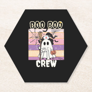 Dessous-de-verre En Papier Boo Boo Crew Halloween Ghost Nurse Essential T-Shi