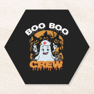 Dessous-de-verre En Papier Boo Boo Crew Nurse Funny Halloween