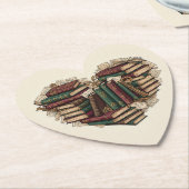Dessous-de-verre En Papier Book Lover Heart Paper Coaster (Incliné)
