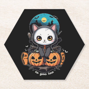 Dessous-de-verre En Papier Booko to You Too Bat chat mignonne ailes et Citr
