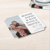 Dessous-de-verre En Papier Booze Food Bad Dance Moves Enregistrer la date | G (Incliné)