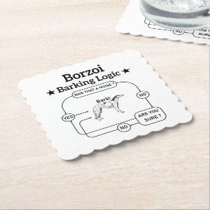 Dessous-de-verre En Papier Borzoi Barking Logique Drôle propriétaire chien Sa