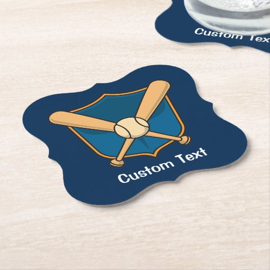 Dessous-de-verre En Papier Bouclier de baseball (Incliné)