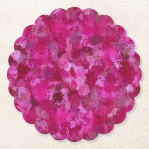 Dessous-de-verre En Papier Boules de peinture rose chaud