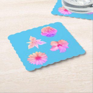 Dessous-de-verre En Papier Bouquet pastel de papier sous-tasse
