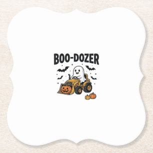 Dessous-de-verre En Papier Bouteur fantôme Halloween Boo-Dozer Design_1